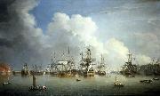 Dominic Serres The Captured Spanish Fleet at Havana, August-September 1762 oil on canvas
